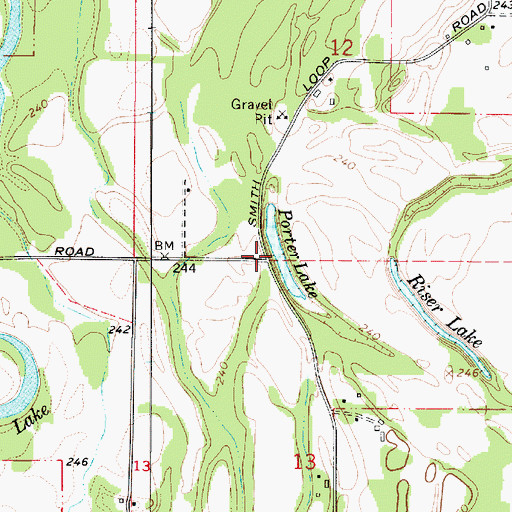 Topographic Map of Porter Lake, OR
