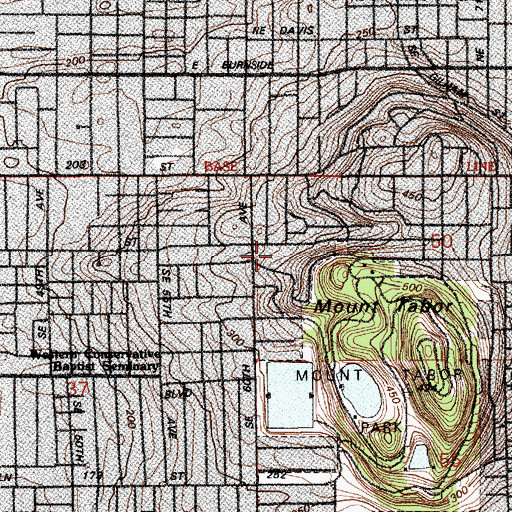 Topographic Map of Portland Sanatorium (historical), OR