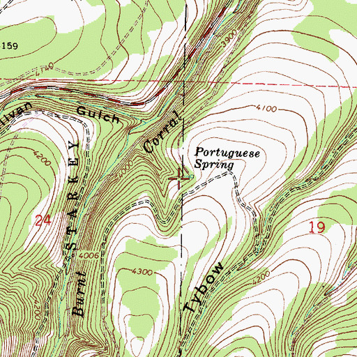 Topographic Map of Portuguese Spring, OR