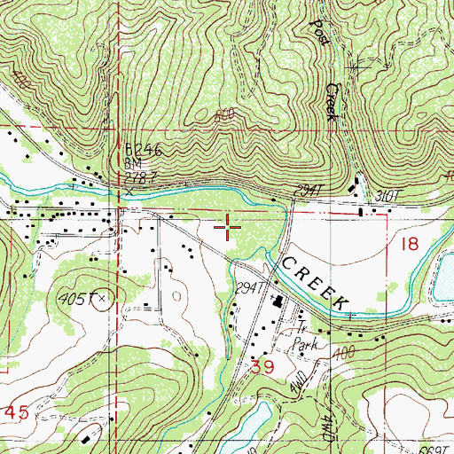 Topographic Map of Post Creek, OR
