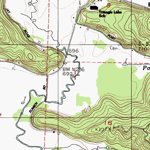 Topographic Map of Post Creek, OR