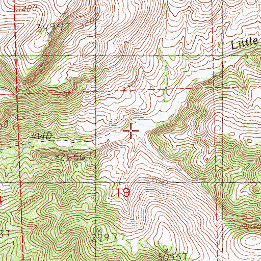 Topographic Map of Post Hollow, OR