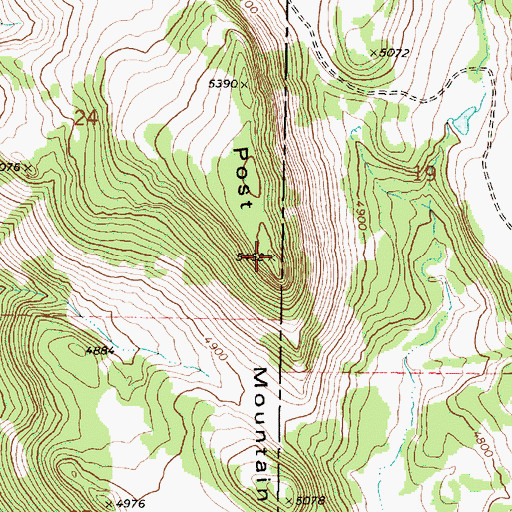 Topographic Map of Post Mountain, OR