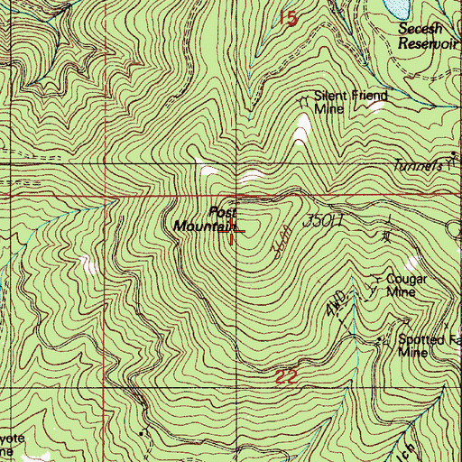 Topographic Map of Post Mountain, OR
