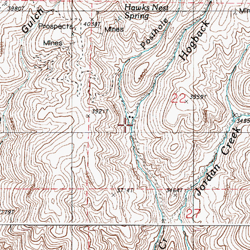 Topographic Map of Posthole Creek, OR