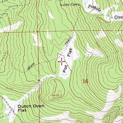 Topographic Map of Pot Flat, OR