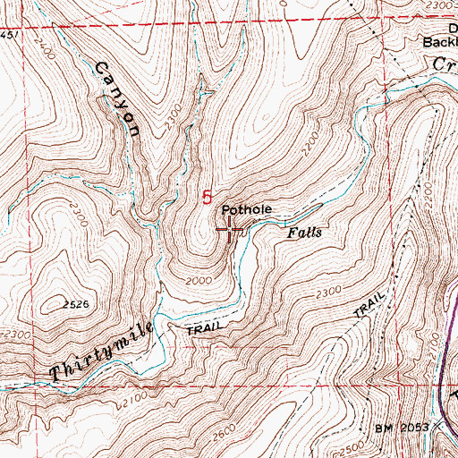 Topographic Map of Pothole, OR