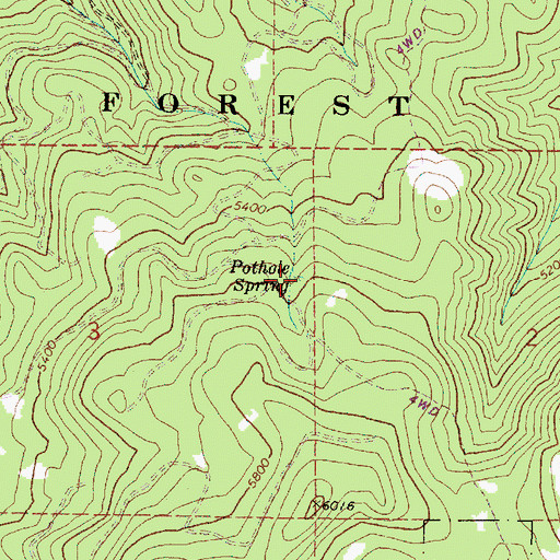 Topographic Map of Pothole Spring, OR