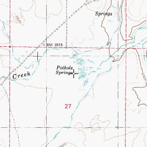 Topographic Map of Pothole Springs, OR