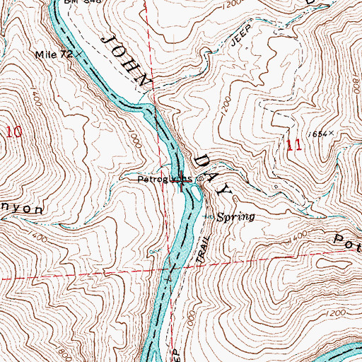 Topographic Map of Potlatch Canyon, OR