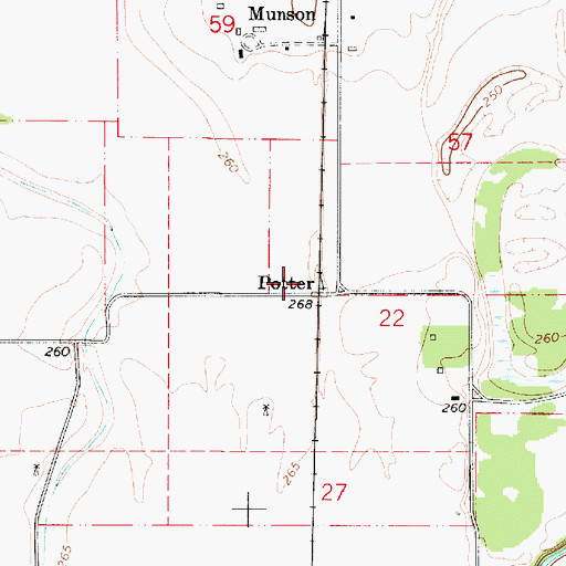 Topographic Map of Potter, OR