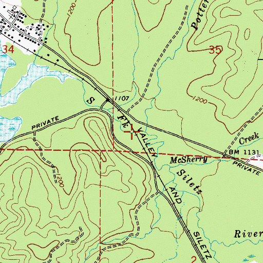 Topographic Map of Potter Creek, OR