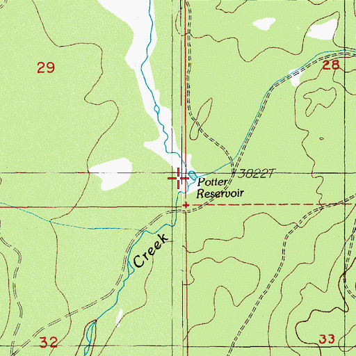 Topographic Map of Potter Reservoir, OR