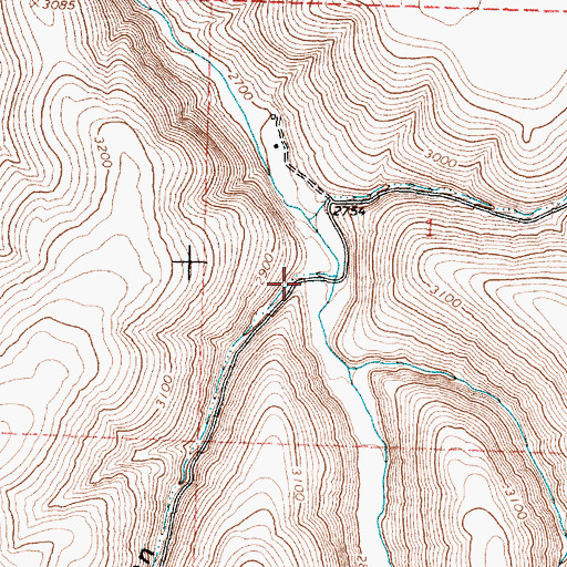 Topographic Map of Potts Canyon, OR