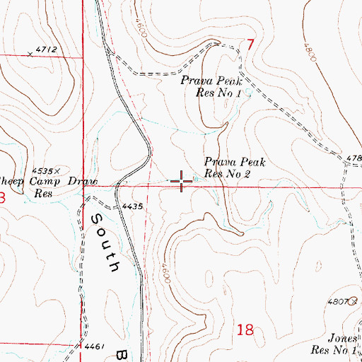 Topographic Map of Prava Peak Reservoir Number Two, OR