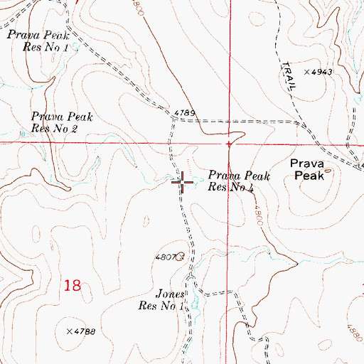 Topographic Map of Prava Peak Reservoir Number Four, OR