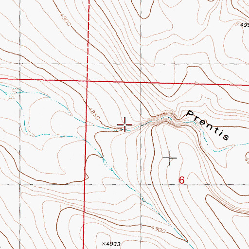 Topographic Map of Prentis Draw, OR