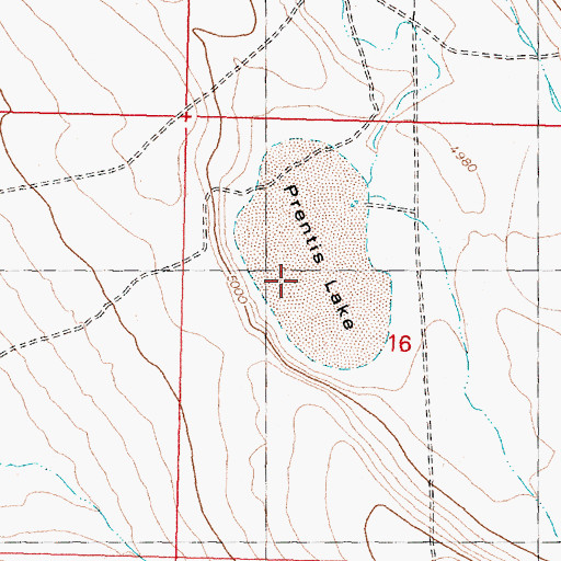 Topographic Map of Prentis Lake, OR