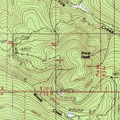 Topographic Map of Pride Peak, OR
