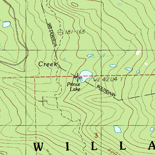 Topographic Map of Prince Lake, OR