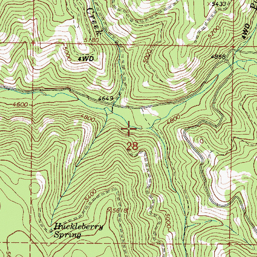 Topographic Map of Prong Creek, OR
