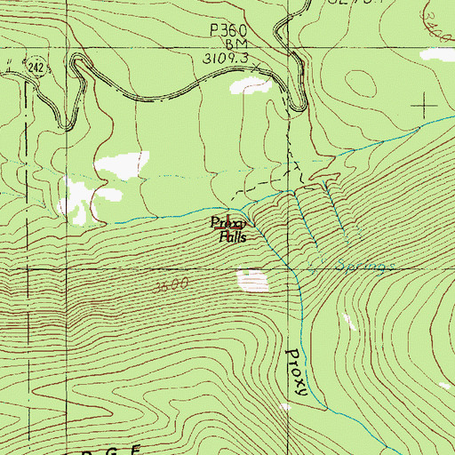 Topographic Map of Proxy Falls, OR