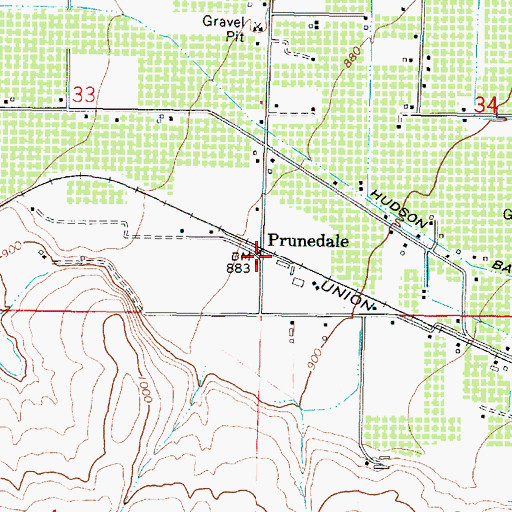 Topographic Map of Prunedale, OR