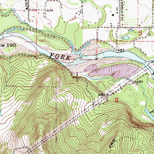 Topographic Map of Pudding Creek, OR