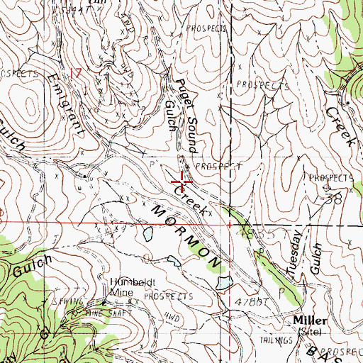 Topographic Map of Puget Sound Gulch, OR