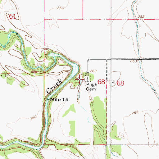 Topographic Map of Pugh Cemetery, OR