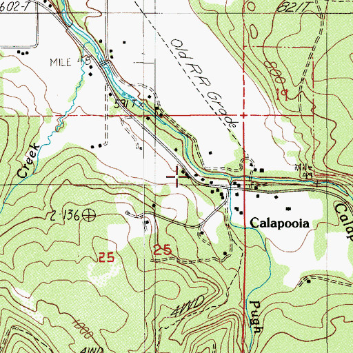 Topographic Map of Pugh Creek, OR