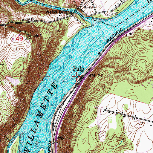 Topographic Map of Pulp, OR