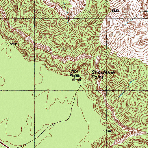 Topographic Map of Shoshone Point, AZ