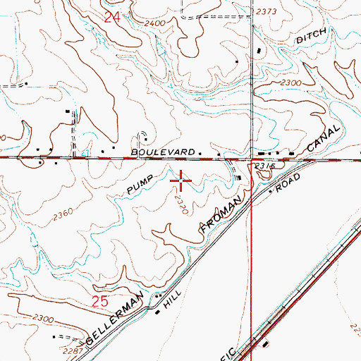 Topographic Map of Pump Ditch, OR