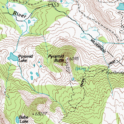 Topographic Map of Pyramid Butte, OR