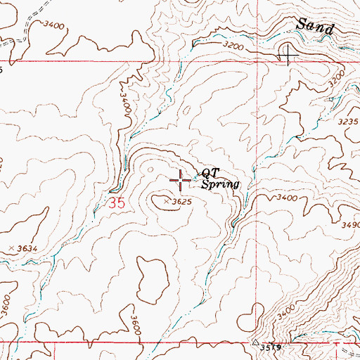Topographic Map of QT Spring, OR