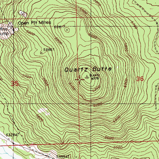Topographic Map of Quartz Butte, OR
