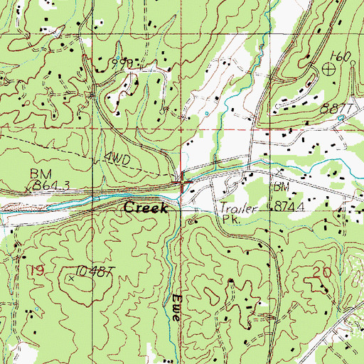 Topographic Map of Quartz Creek, OR