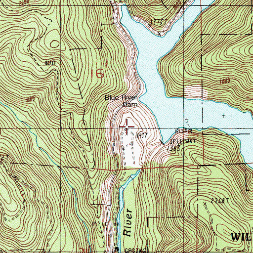 Topographic Map of Quartz Creek, OR