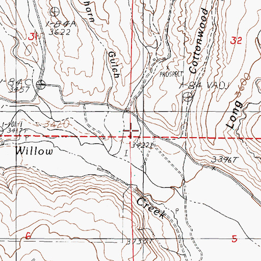Topographic Map of Quartz Gulch, OR