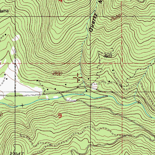 Topographic Map of Quartz Mill Gulch, OR