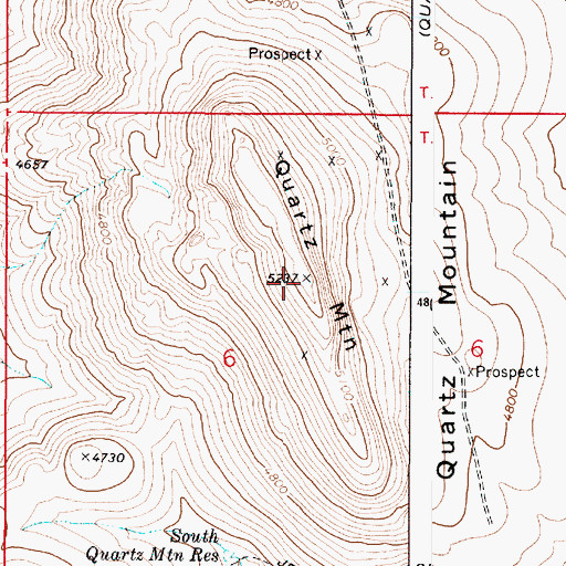 Topographic Map of Quartz Mountain, OR
