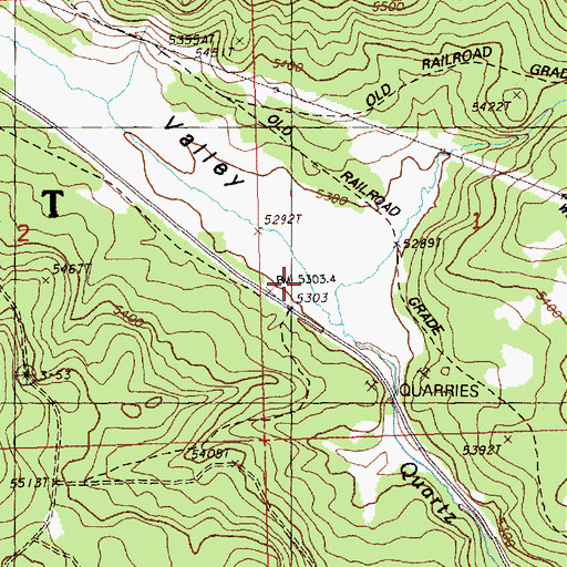 Topographic Map of Quartz Valley, OR