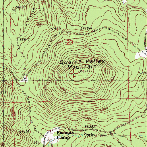 Topographic Map of Quartz Valley Mountain, OR
