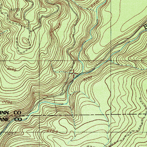 Topographic Map of Quentin Creek, OR