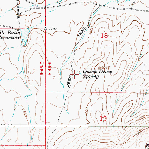 Topographic Map of Quick Draw Spring, OR