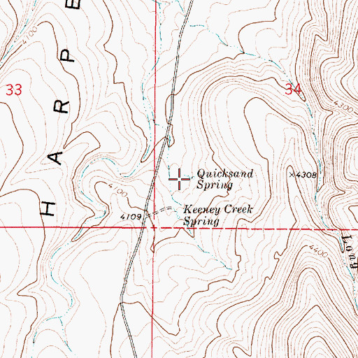 Topographic Map of Quicksand Spring, OR