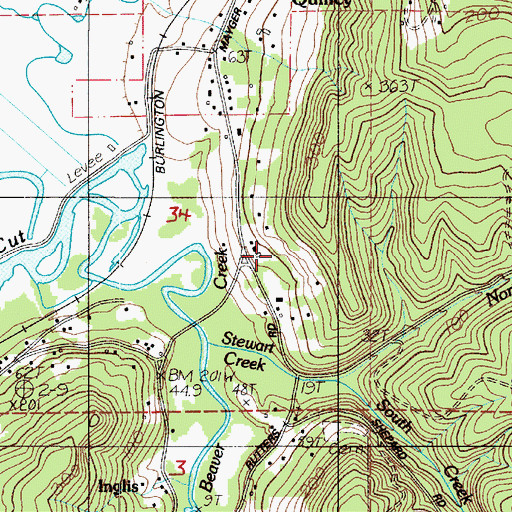 Topographic Map of Quincy School (historical), OR