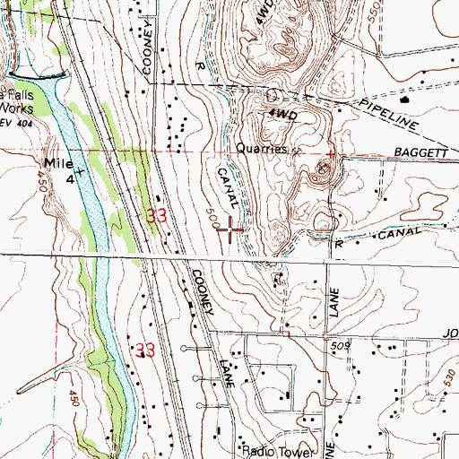 Topographic Map of R Canal, OR
