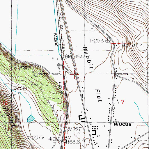 Topographic Map of Rabbit Flat, OR